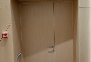 Шпонированные двери в проекте Облицовка стен, лифтов, двери для СИБУР в г.Тобольск АБК2