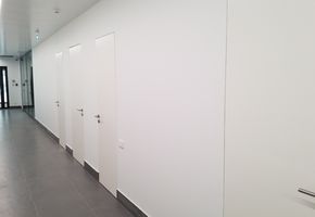 Противопожарные двери в проекте Перегородки, двери, панели для административно-бытового здания Сибур АБК