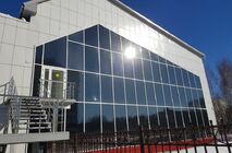 Монтаж фасадного остекления и противопожарных перегородок в СК Молодость