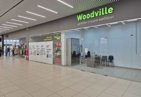 Изготовление цельностеклянной перегородки для дизайн-студии мебели Woodville